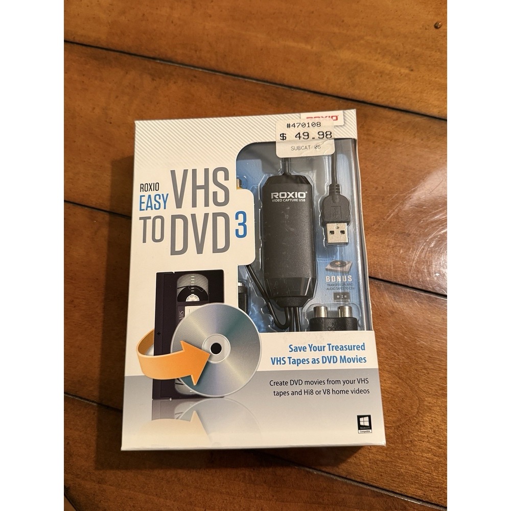 ROXIO Easy VHS to DVD 3 - Convert Old Home Movies, VHS, Tapes To DVD NEW SEALED